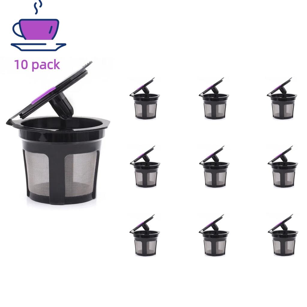 10/6/4pcs Reusable Capsule Cups Refillable Coffee Filters Cups Stainless Steel Mesh Leak-Proof Single Cup Coffee Filters