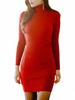 ISLAYCAOLILA EA6 Jose a Mini Dress Perfect for Club or Party Features a High Long and a High Orange Women's Dress, Tight-fitting Wear. Turtleneck,