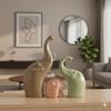 Lephant Family Matte Finish Ceramic Figures | Home Decor Living Room Decorative Items Showpieces House Warming