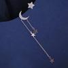New Fashion Star Moon Tassel Drop Earrings for Women Rhinestone Stars Long Chain Earrings Girls Party Daily Jewelry Accessories
