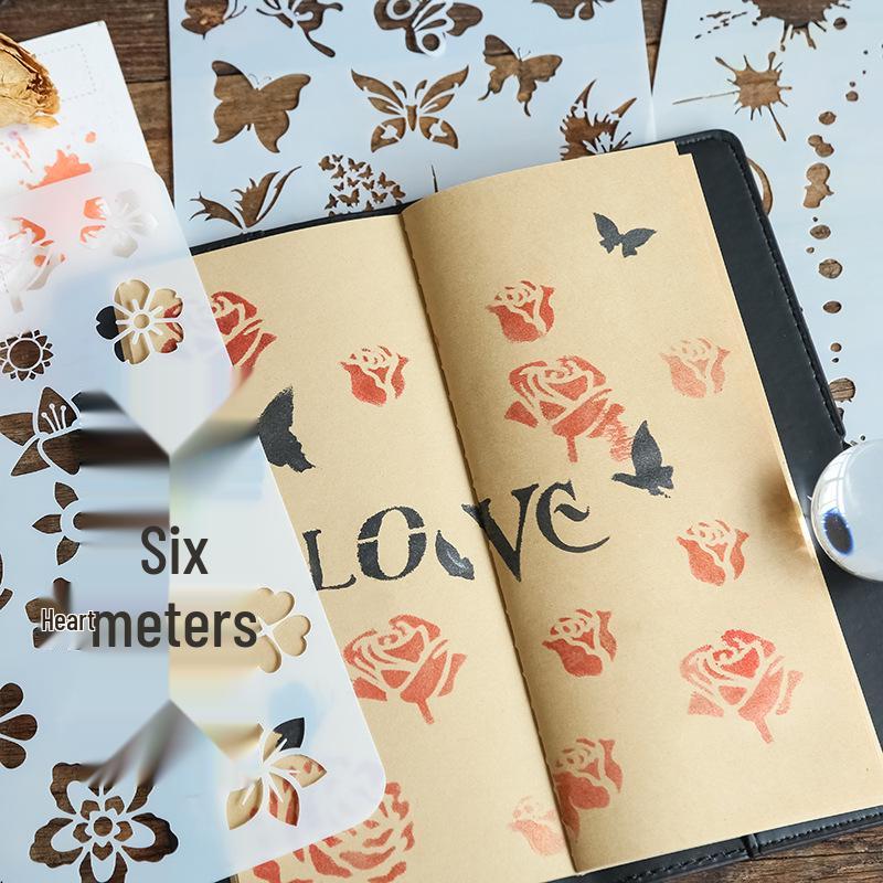 Vintage Journal Ink Pad Blending Tool with DIY Sponge Finger Cot and Lace Ruler - Available In 5 Colors for Stamping, Smearing, and Coloring.