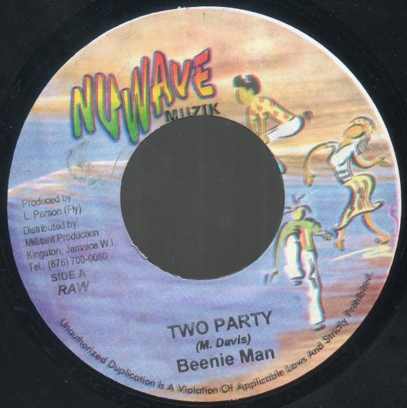

7inch Record BEENIE MAN - Two Party NONE Nuwave Muzik Jamaica Reggae, Ska & Dub Used