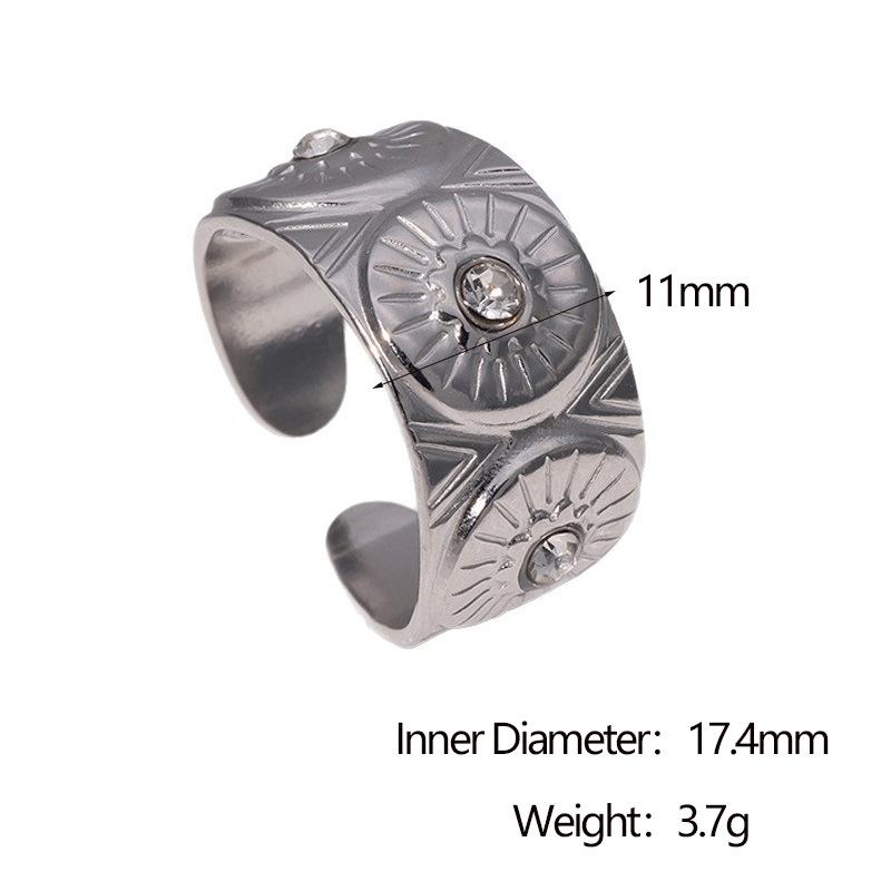 

Bohemia Devil S Eye Ring Neutral Vintage Zircon Colorfast Stainless Steel Adjustable Opening Rings Valentine Day Gift resizable