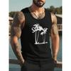 Men's O-Neck Large Size Vest Gradient Texture Casual Breathable Sleeveless Vest Summer Street Fashion Men's Sports Vest
