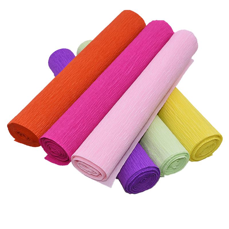 250*25cm Colored Crepe Paper Roll Origami Crinkled Crepe Paper Craft DIY Flowers Decoration Gift Wrapping Paper Craft