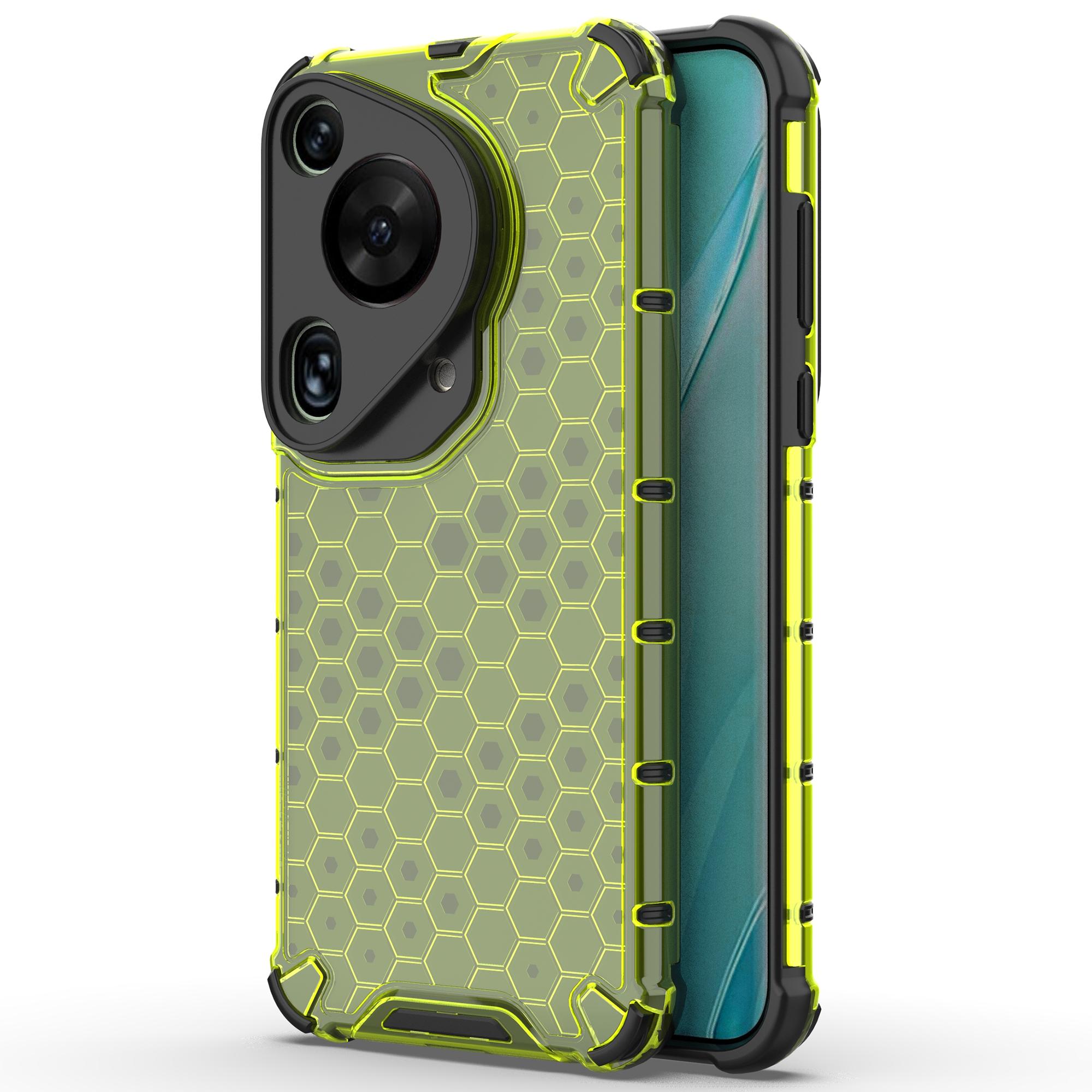 

For Huawei Pura 70 Ultra Case Honeycomb Design PC+TPU Hybrid Phone Cover Green