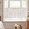White Lace Window Valance, Sheer Vintage Floral Lace Short Curtain, Light Filtering Valance Curtain with Rod Pocket for Basement Kitchen Window