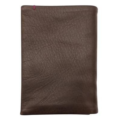 CCOMPANY LIMITED Men's Business Card Holder, Full Chrome Tanned Cowhide Leather, Thin and Round, Morris (Dark Brown)