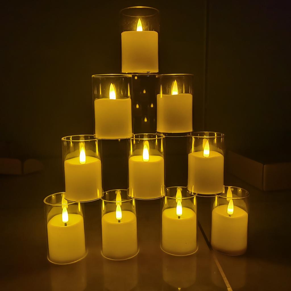 6Pcs Flameless LED Candle Lights Creative Wishing Led Tea Lamp Warm White Halloween Wedding Christmas Decoration Candle Light