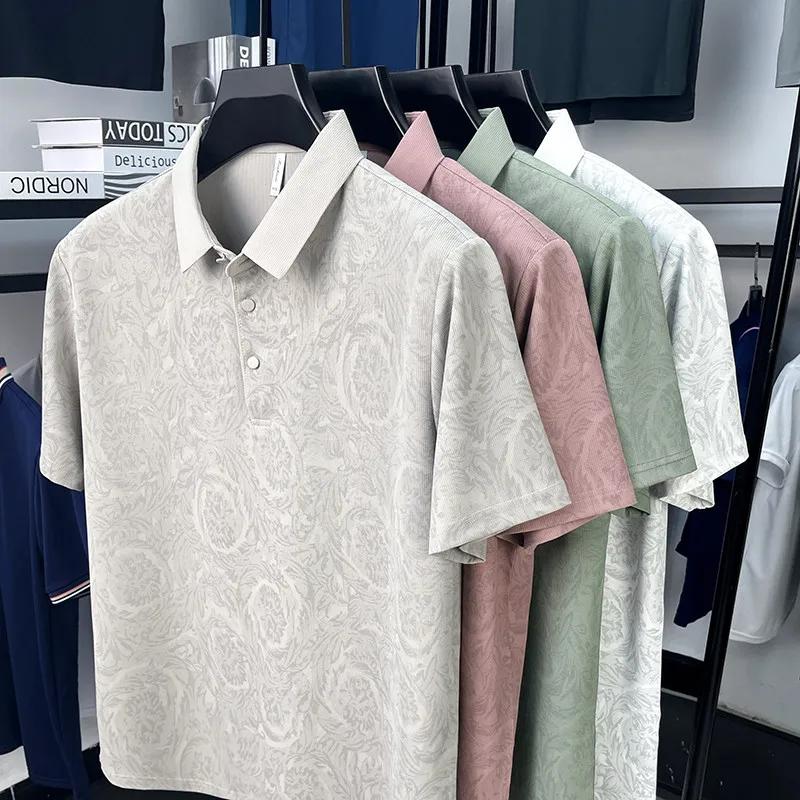 Chemise décontractée à manches courtes pour homme en été, couleur unie, polo, respirante, confortable, polyvalente