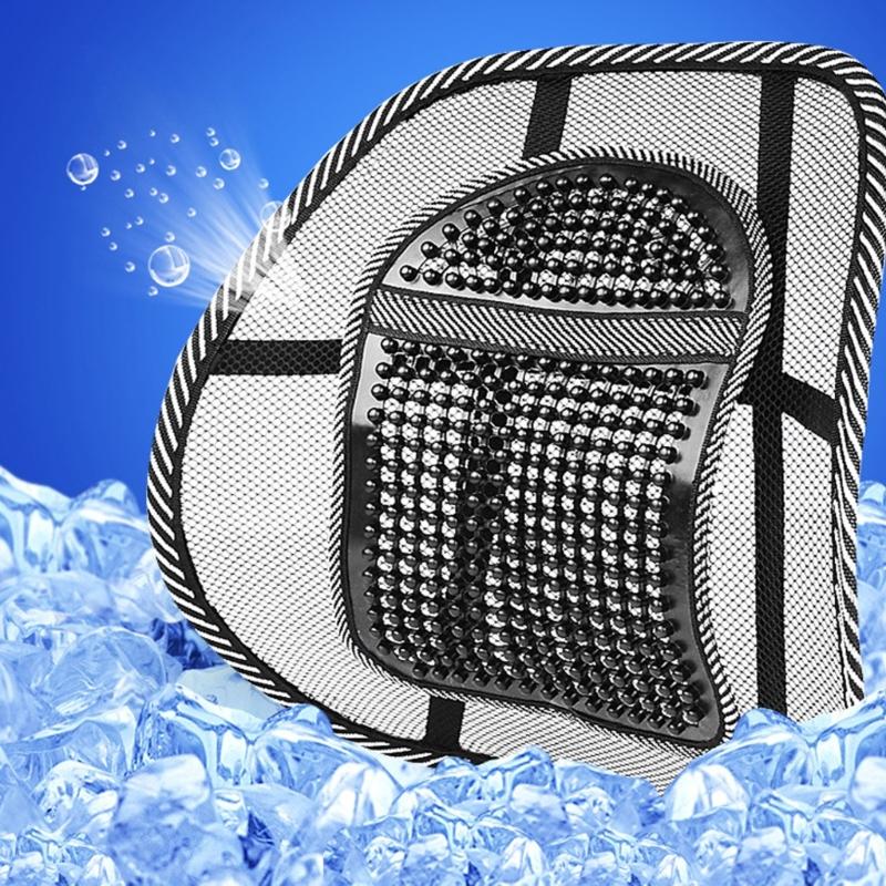 Car Seat Lumbar Support Pad with Vented Mesh Panel, Massage Back Cushion for Commutes, Travel or Desk Use Daily