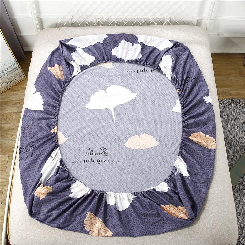 (Without Pillowcase)Fitted Sheet Mattress Cover with All-around Elastic Rubber Band Non Slip Dustproof Bed Sheet