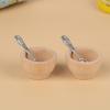 4Pcs/Set Dollhouse Miniature Furniture Small Wooden Bowl Spoon Model Diy
