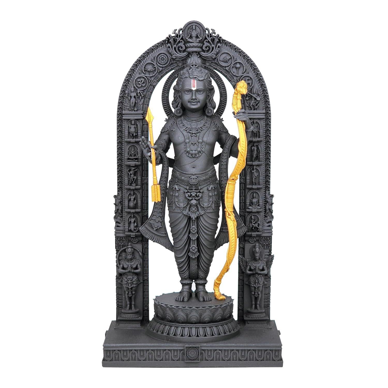 

Идол Рам Лаллы, высота 12,7 см, черный, напечатан на 3D-принтере, УФ-смола, индуистская религиозная статуя Господа Рамы Айодхья чёрный