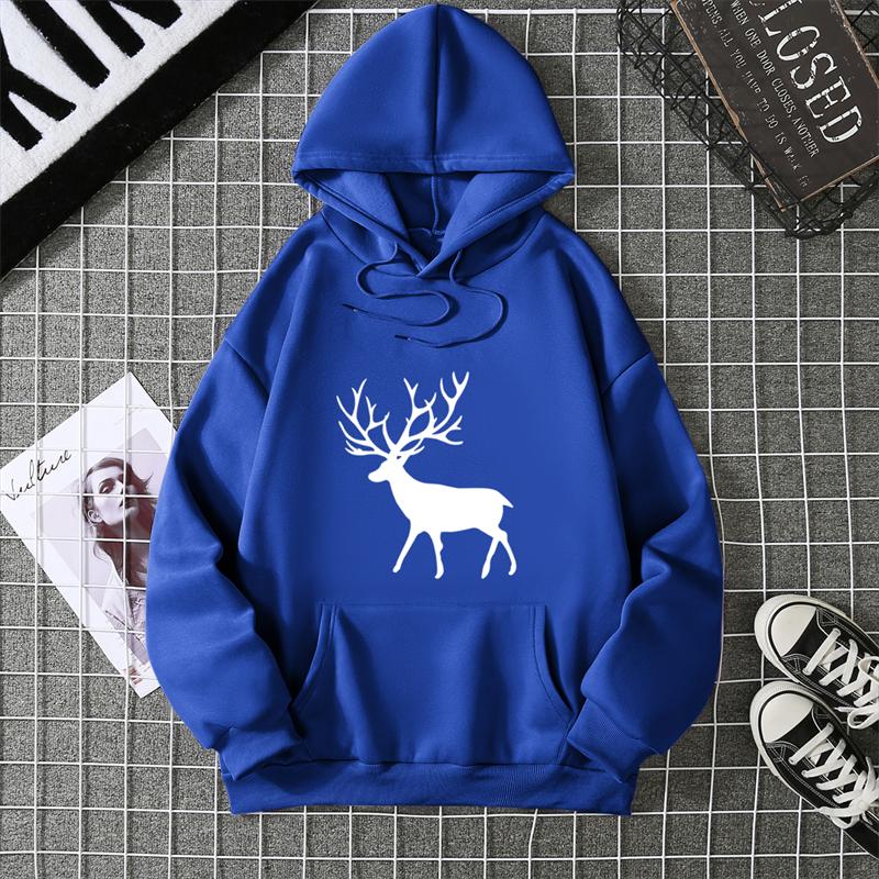 Warm Fleece Sweatshirt Nine-Color Deer Series Unisex Printed Sweatshirt Fleece Autumn And Winter Inner And Outer Wear
