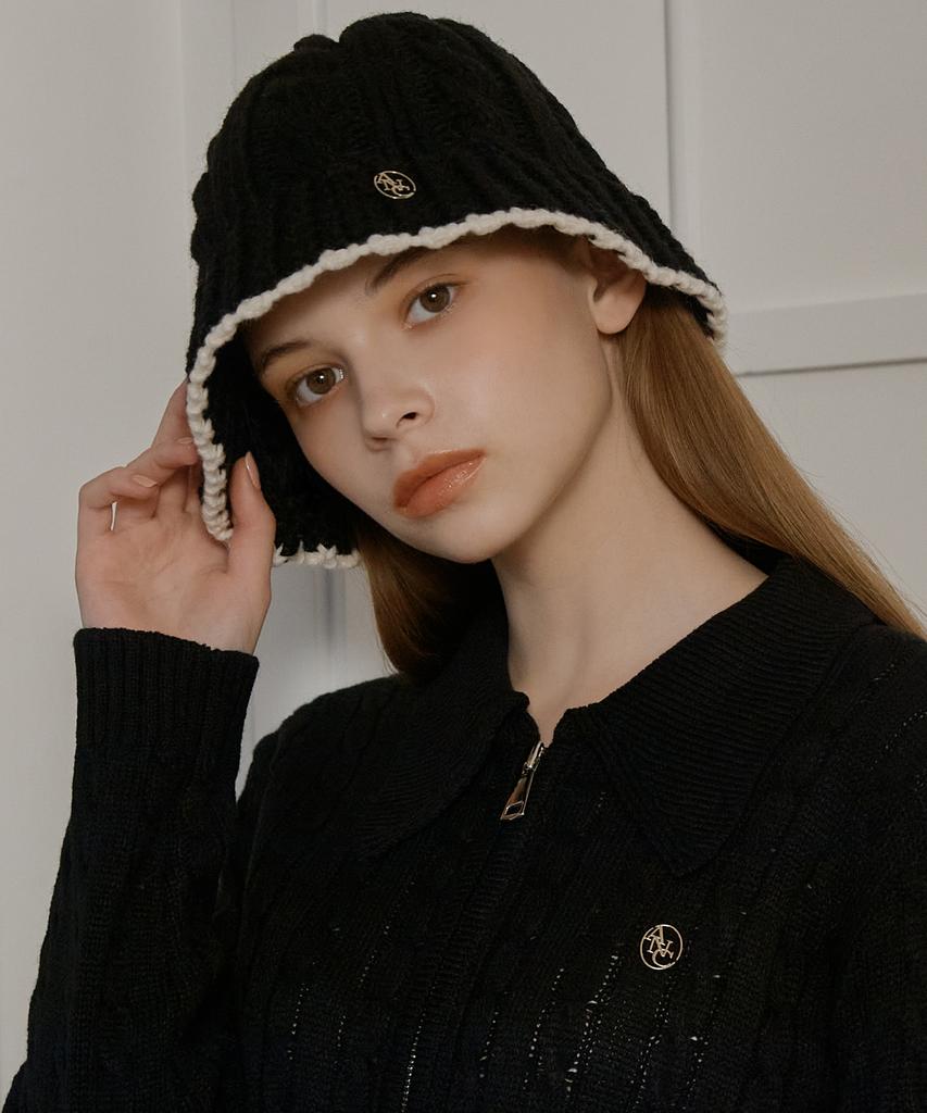 ANOETIC Anc Wool Twisted Bucket Hat_Black