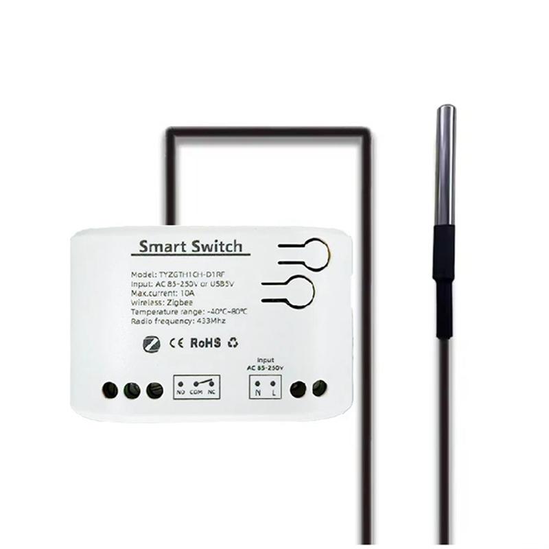 

2025 Trend Tuya Smart Zigbee Switch With Temperature Sensor Passive Dry Contact Zigbee Relay Work With Home Assistant
