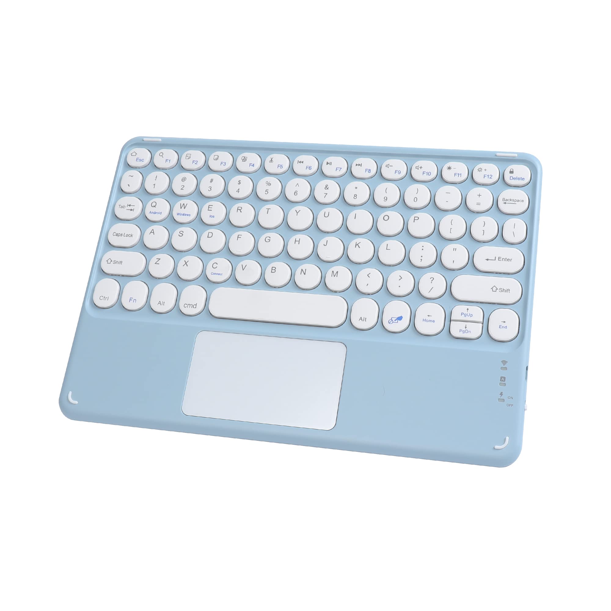 

Bluetooth Keyboard for iPad, Tablet, Smartphone, Laptop, with Touchpad, USB Charging, Slim, Compact, Cute, Compatible with Windows, iOS, and Android
