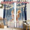 2pcs, 2D FLAT PRINTING Curtains (Without Rod) Skating Squirrel Popular Curtains&Drapes Festival Versatile Durable Polyester