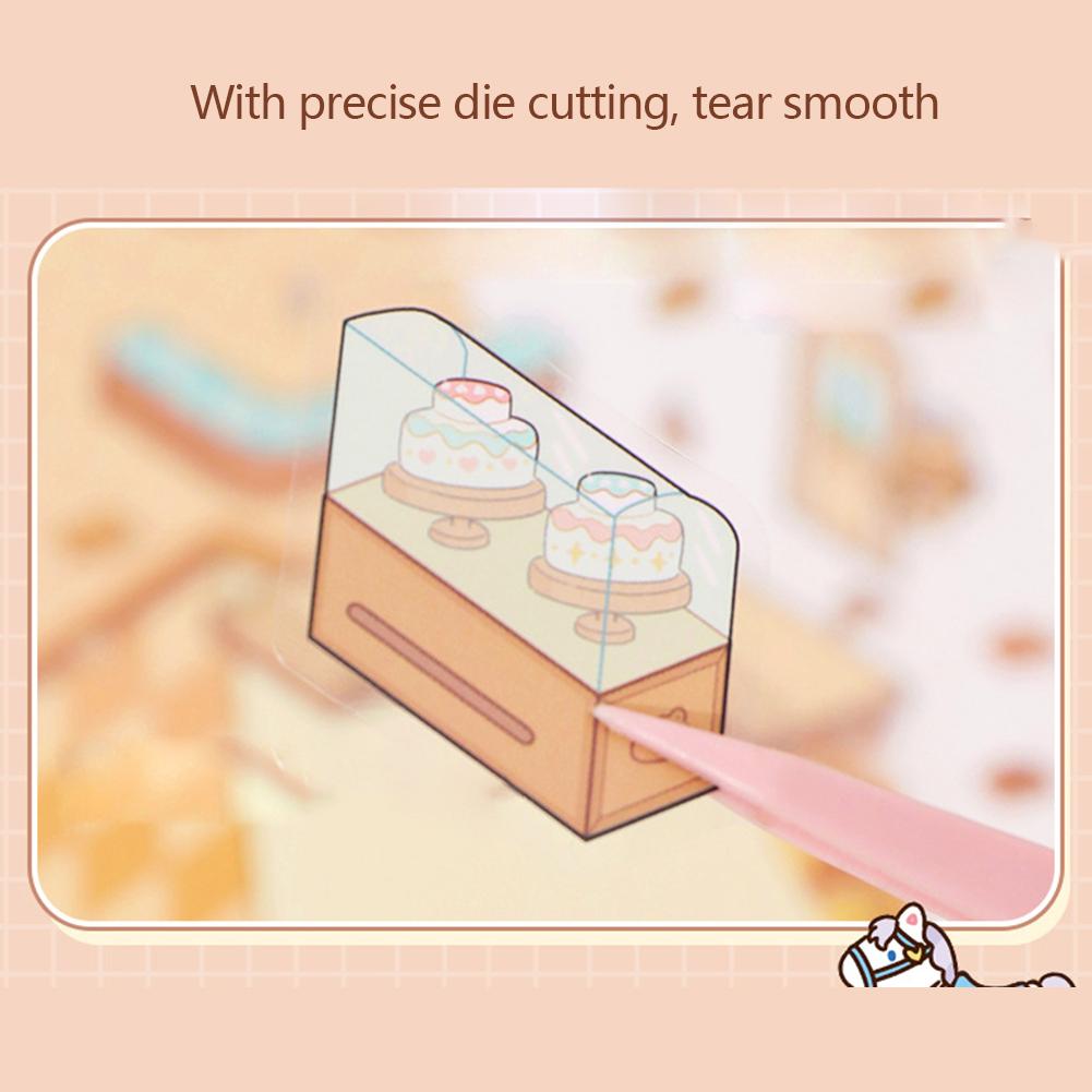 1Set Creative 3D Simulation Cabin Stickers Cute Cartoon Handmade DIY Landscaping Stickers Scene Stacking Pasting Stickers