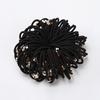 Korean Style High Elastic Black Hair Tie with Gold Beads Scrunchie
