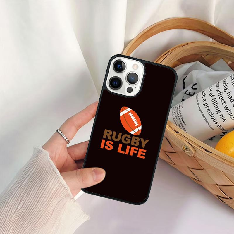 Rugby Ball Phone Case For iPhone 17 Air 16 15 14 11 12 13 Pro  MAX Plus coque Cover Shell