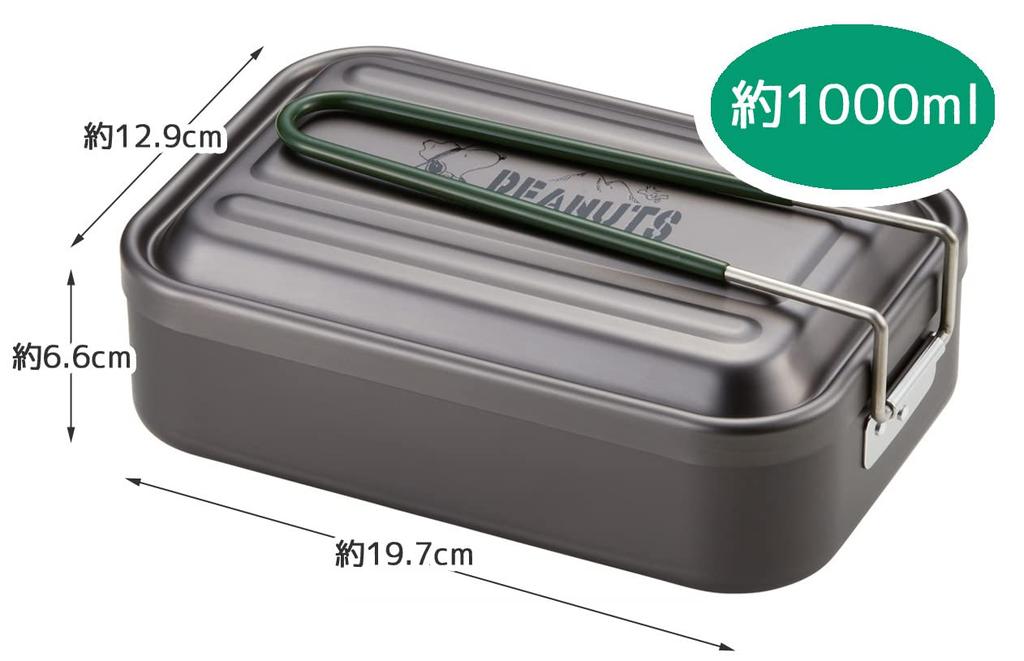 Skater Aluminum Messtin Mess Outdoor Messing Rice Cooker with Measuring Measuring Snoopy Cooker, Capacity, 1000ml, Design, Camping, AFTM10N-A