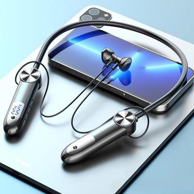 Cuffie auricolari Bluetooth5.3 wireless impermeabili con archetto da collo, auricolari sportivi magnetici, auricolari stereo per telefoni iOS e Android