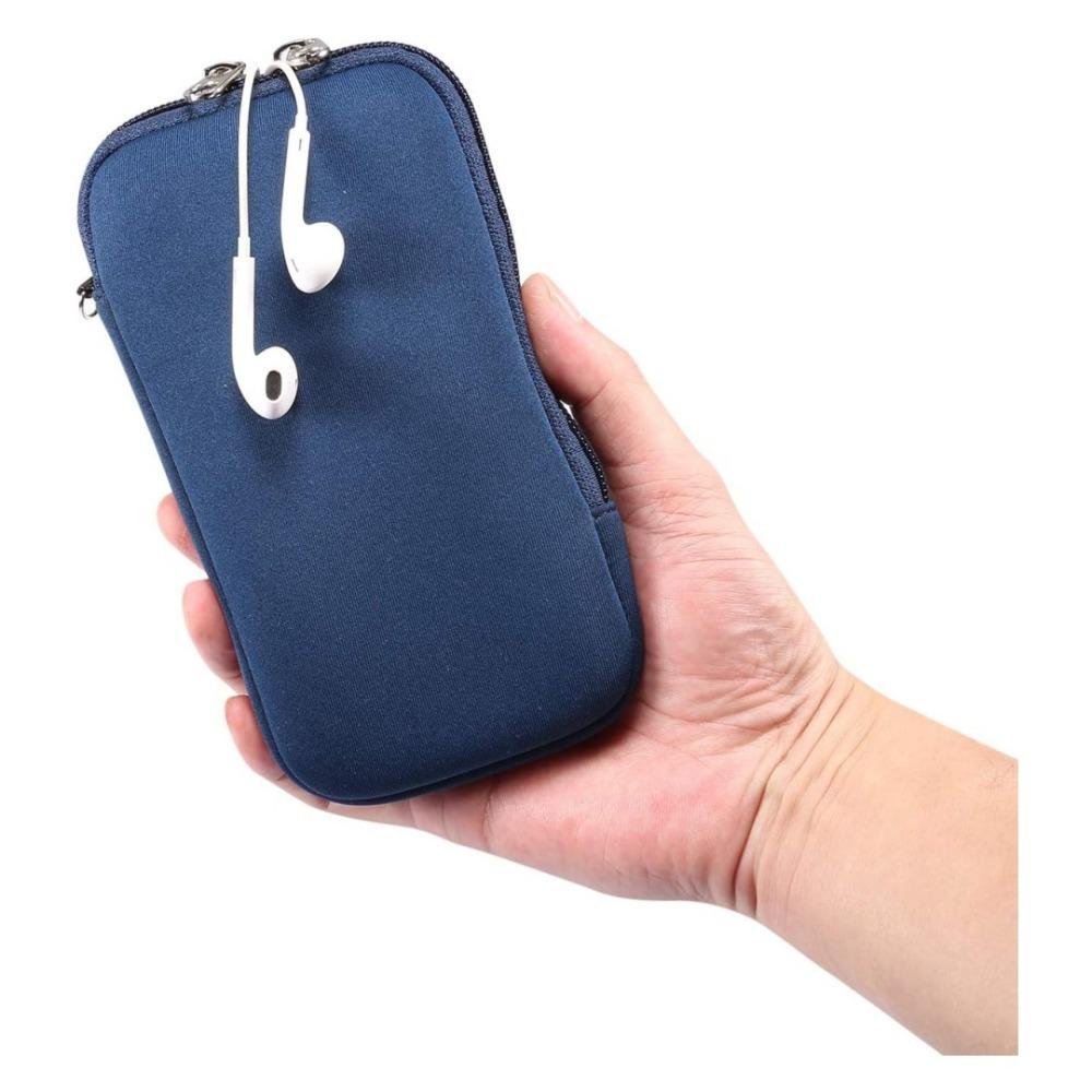 Univerzální neoprenová taška na mobilní telefon se zipem, nárazuvzdorná taška na mobilní telefon, přenosná jednobarevná cestovní úložná taška