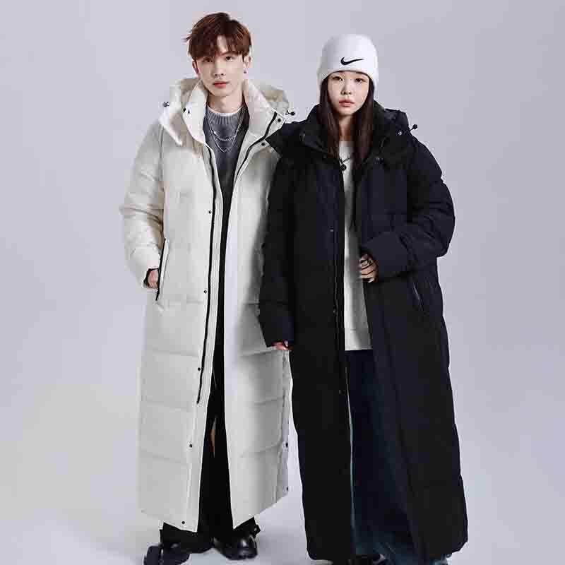 

Unisex Ankle-Length Goose Down Jacket, 300g Thick Harbin Winter Coat for Men and Women. 2XL