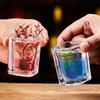 Drinking Glasses Set of 12 Square Glass Transparent Mini Capacity 70ml Creative Milk Tea Drinks Cups Red Wine Glass Coffee Cup