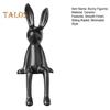 Ceramic Bunny Figurine Sitting Rabbit Sculpture Minimalist Bunny Statue for Counter Desk Bookshelf Home Bar Office Decoration