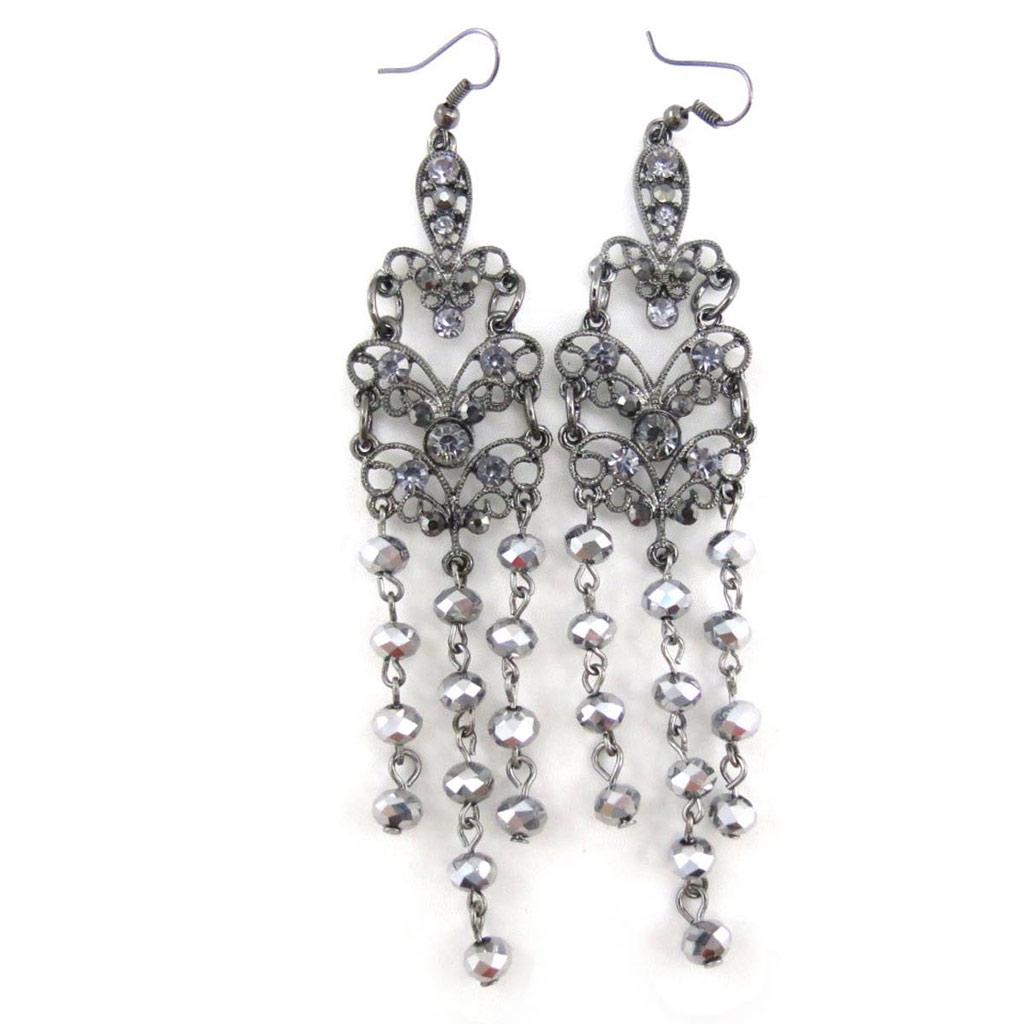 Les Trésors De Lily [J3960] - Gray 'Sissi' Designer Earrings