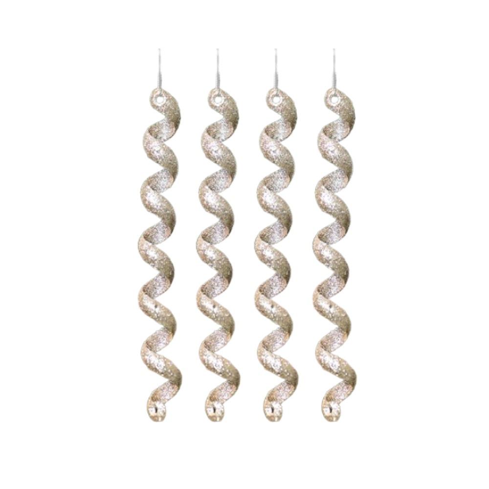 

4 шт. Пластиковые рождественские снежинки, сосульки, подвески, витые, изысканные, поддельные сосульки, украшения, сделай сам, имитация ледяных полосок, подвески шампанского