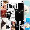Cat Cute Kitten Cartoon Phone Case For Samsung Galaxy S24 S25 Edge S26 Ultra S23 S22 S21 Plus S20 FE + Personalized Print Cover