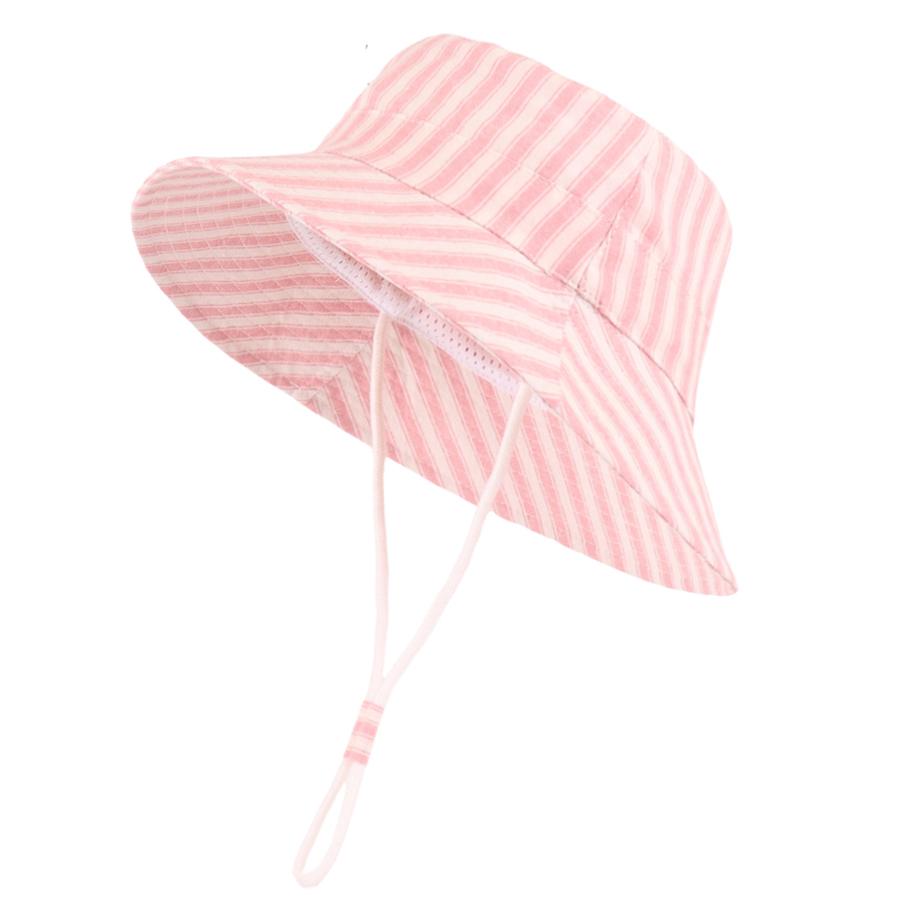 Spring and Summer New Children's Striped Fisherman Hat, Sun Protection and Sunshade Basin Hat, Large Brim Baby Hat