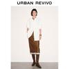 UR 2026 Women's Retro PU Patchwork Midi Skirt