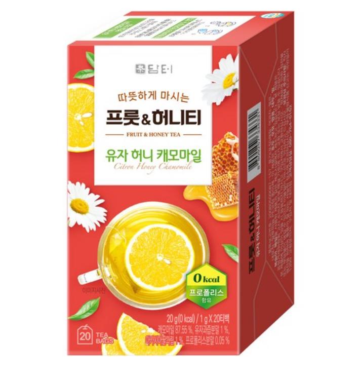 

DamTuh Fruit Honey Tea Yuzu & Honey Chamomile (20 Sticks) — Sweet Citrus Blend for Relaxing Moments 1 box