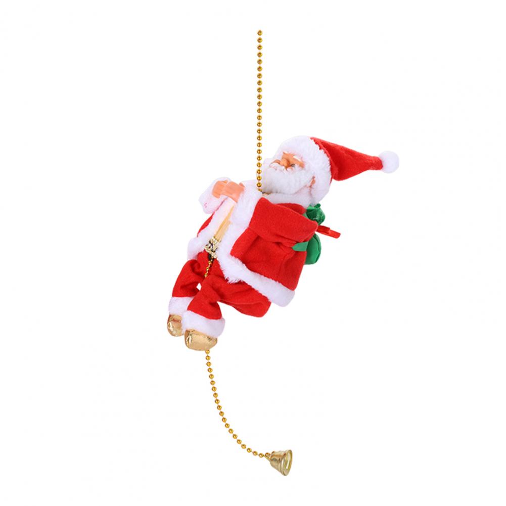 

Climbing Santa with Music Animated Electric Climbing Santa Claus on Rope Novelty Christmas Tree Ornament for Fireplace Decor