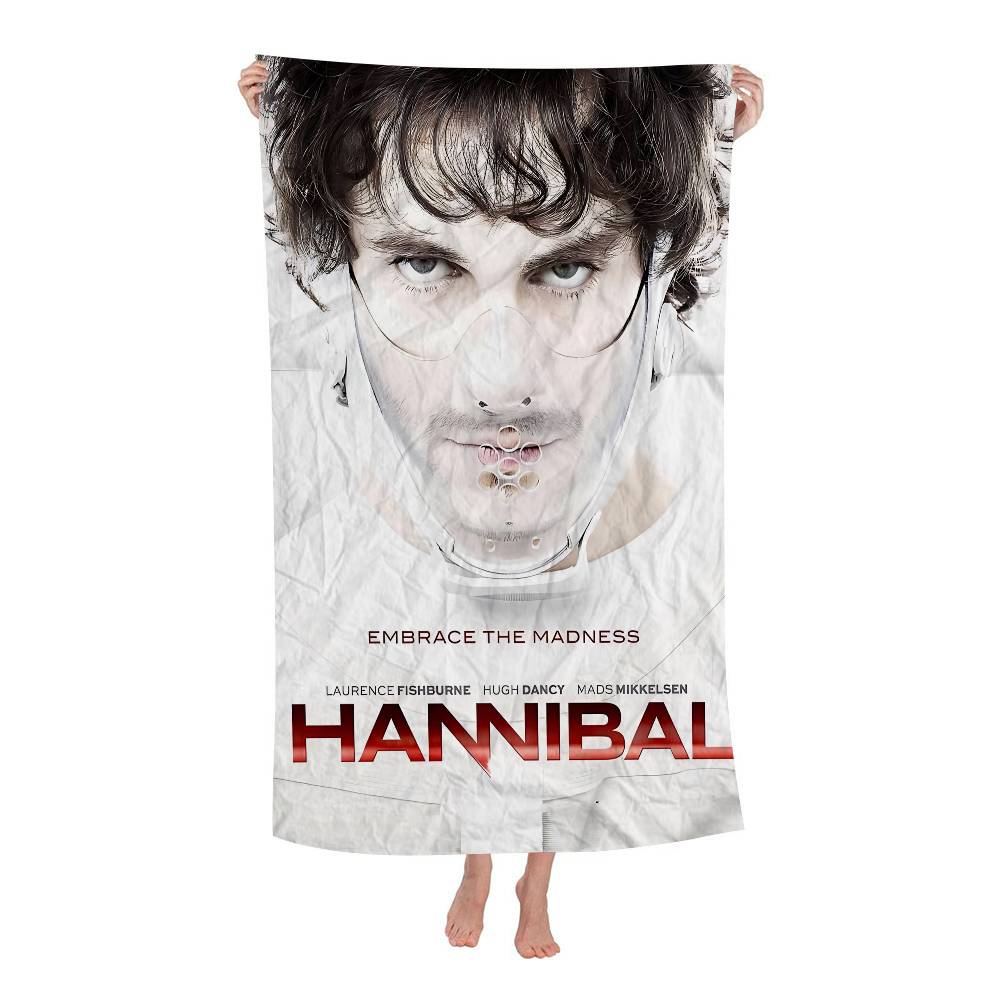 Horror TV H-hannibalS Microfiber Blanket Quick Drying Beach Towels Oversized Printing Super Absorbent Pool Towel Blanket