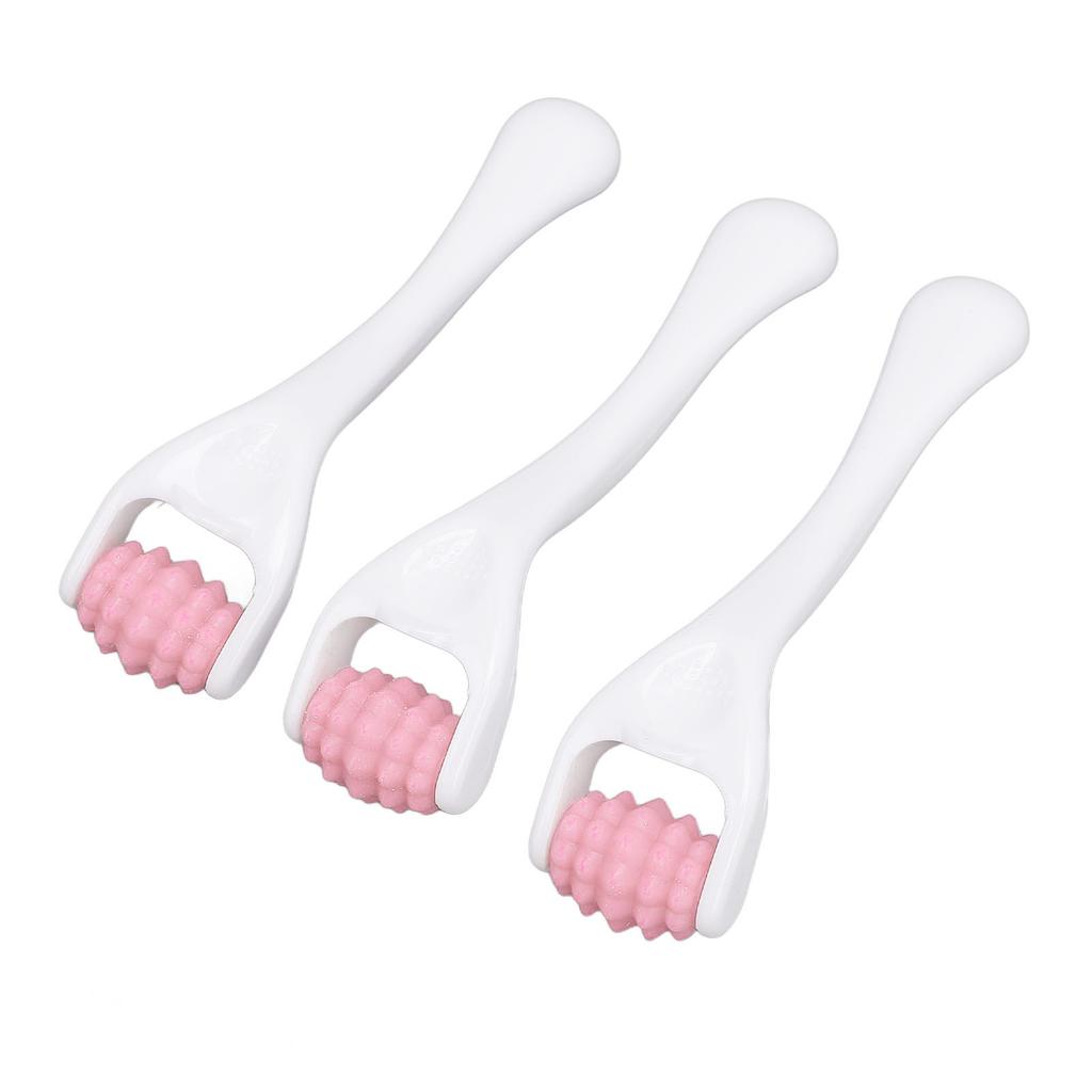 3 Pcs Face Muscle Massage Roller Deep Relaxation Relieve Fatigue Silicone Facial Eye Massage Roller Pink
