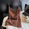 Retro Bag Women's New Urban Simple Fashion Shoulder Messenger Bag Casual Fringed Tote Bag