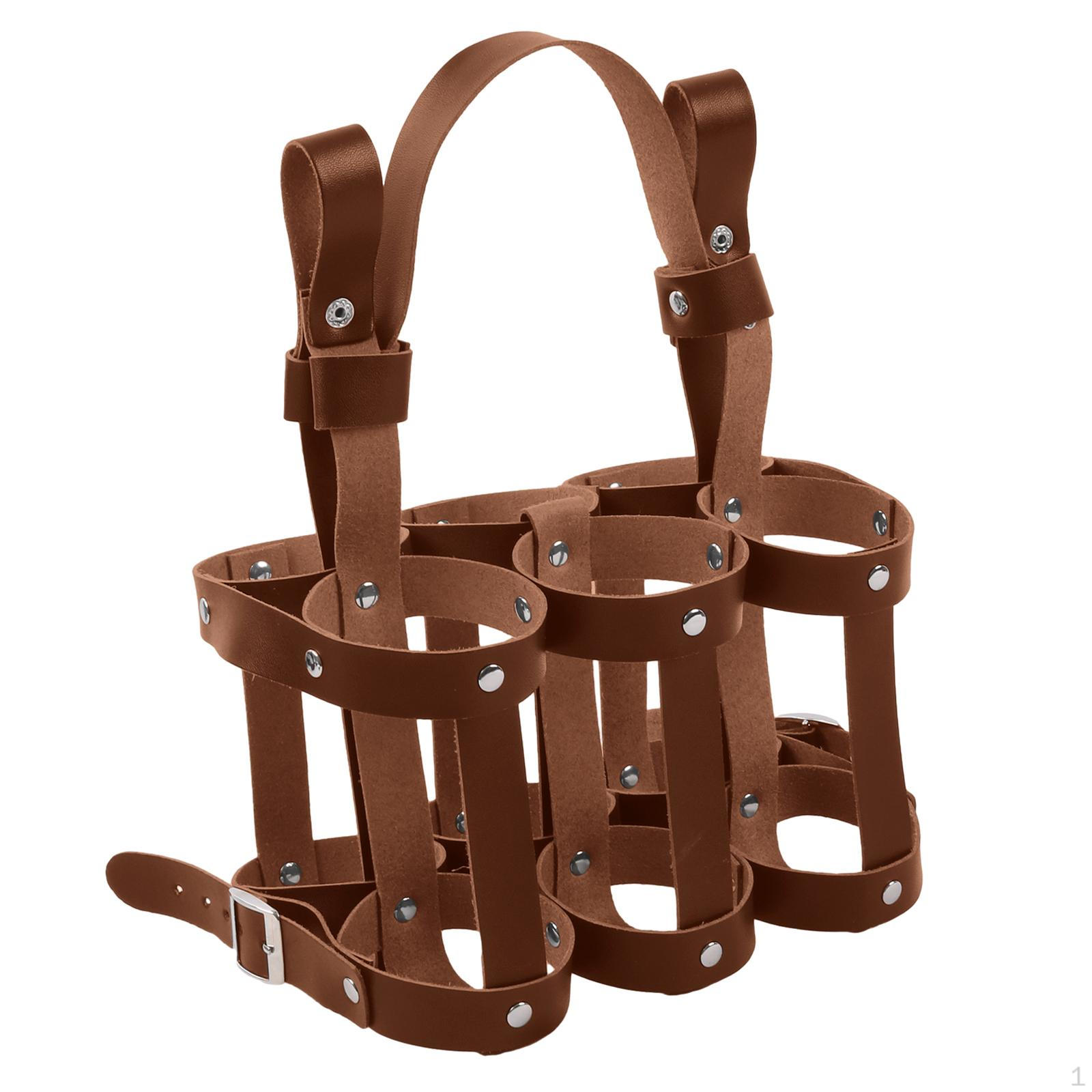 

Bicycle Beer Bottle Carrier, Water Holder, Portable Drinks Carrier Holds Up to 6 Bottles, коричневий