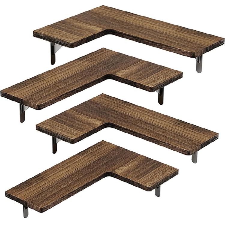 Versatile Corner Floating Shelf Versatile Corner Floating Shelf Wood Rack for Bathroom Kitchen Bedroom Storage