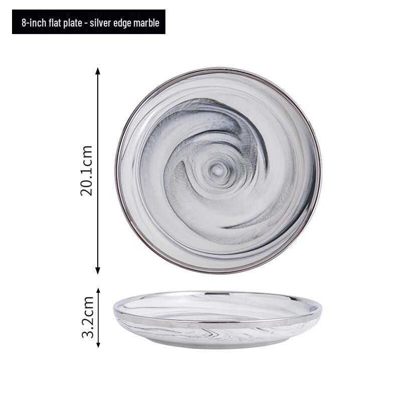 Jing Zhou Yuan Marble Texture Luxury Dinnerware