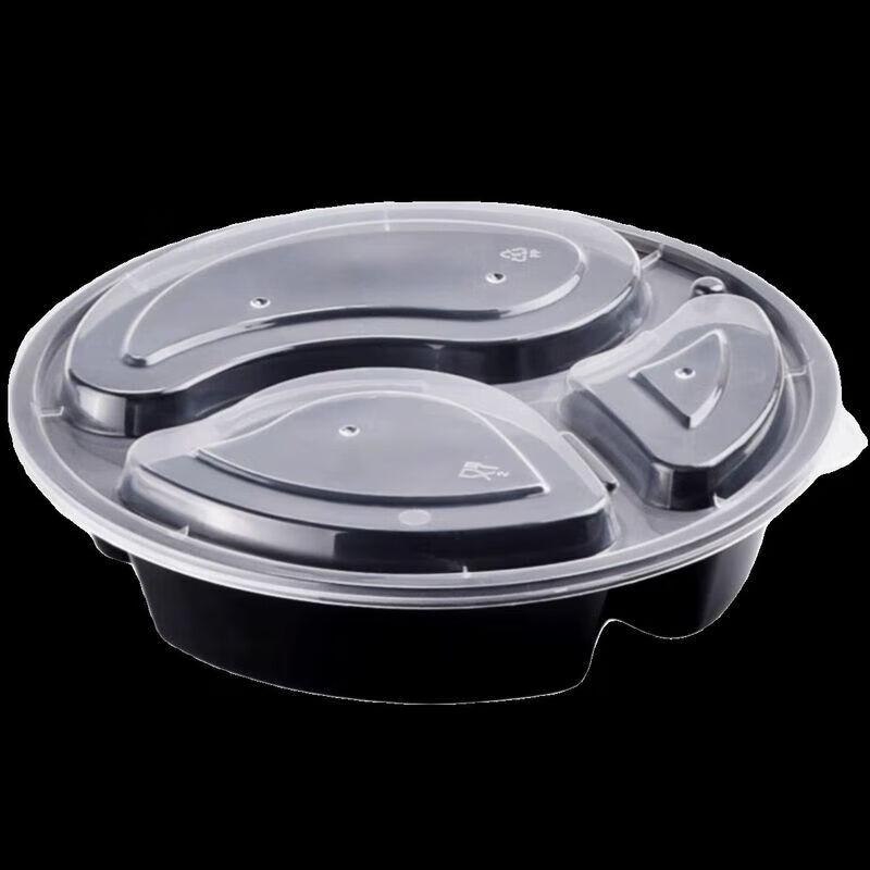 Einweg Runde 4-Fach Mahlzeit Vorbereitungsbehälter mit Deckeln, 1000ml, 150 Sets