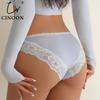 Women's Sexy Low-Rise Briefs Lace Patchwork Seamless Underwear Ice Silk Quick-Dry Body-Hugging Briefs
