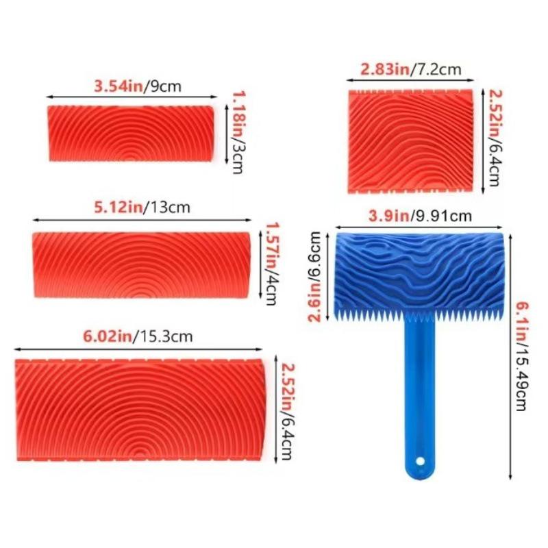 5-Piece Rubber Wood Grain Embossing Tool Set