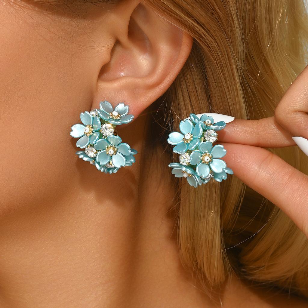 Επίχρυσα 14Κ Αληθινός Χρυσός, Γεωμετρικά Σκουλαρίκια Λουλούδι με Ζιργκόν, Καρφάκια Ρετρό Temperament, Σκουλαρίκια Μόδας Υψηλής Ποιότητας.