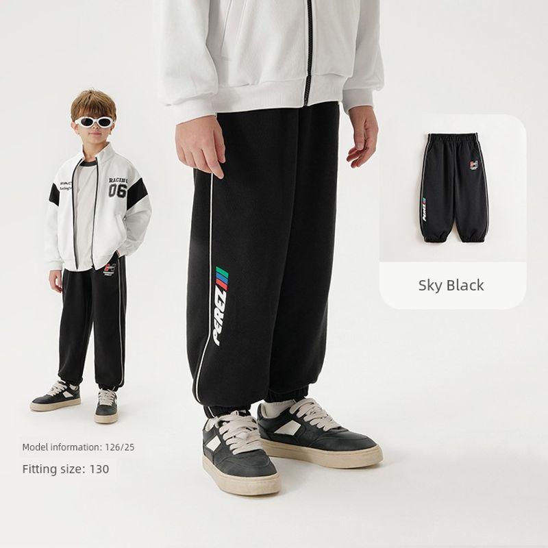 Mark Jenny Boys  Trendy Cool Racing Loose-Fit Sweatpants Children s Jogger Pants Spring New Style 250073 Sky Black 130